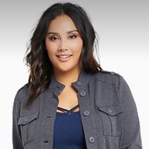 Torrid grey button front anorak jacket